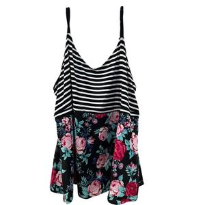 Torrid 5X Floral Black Babydoll Cami Tank Tunic Top. NWT. FLAW